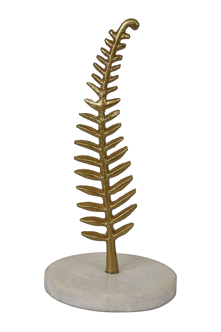 Gold Stone & Aluminum Fern Sculpture by Manor House at Pernia's Pop Up Shop