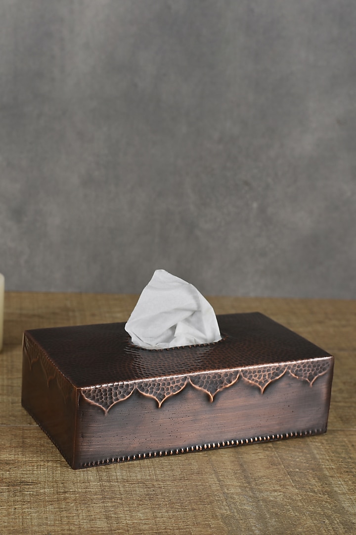 Brown Iron Tissue Box by Manor House