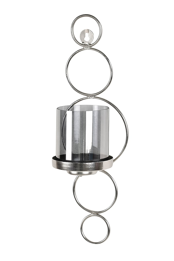 Nickel Finish Wall Sconce Glass Cup Candle Holder by Manor House