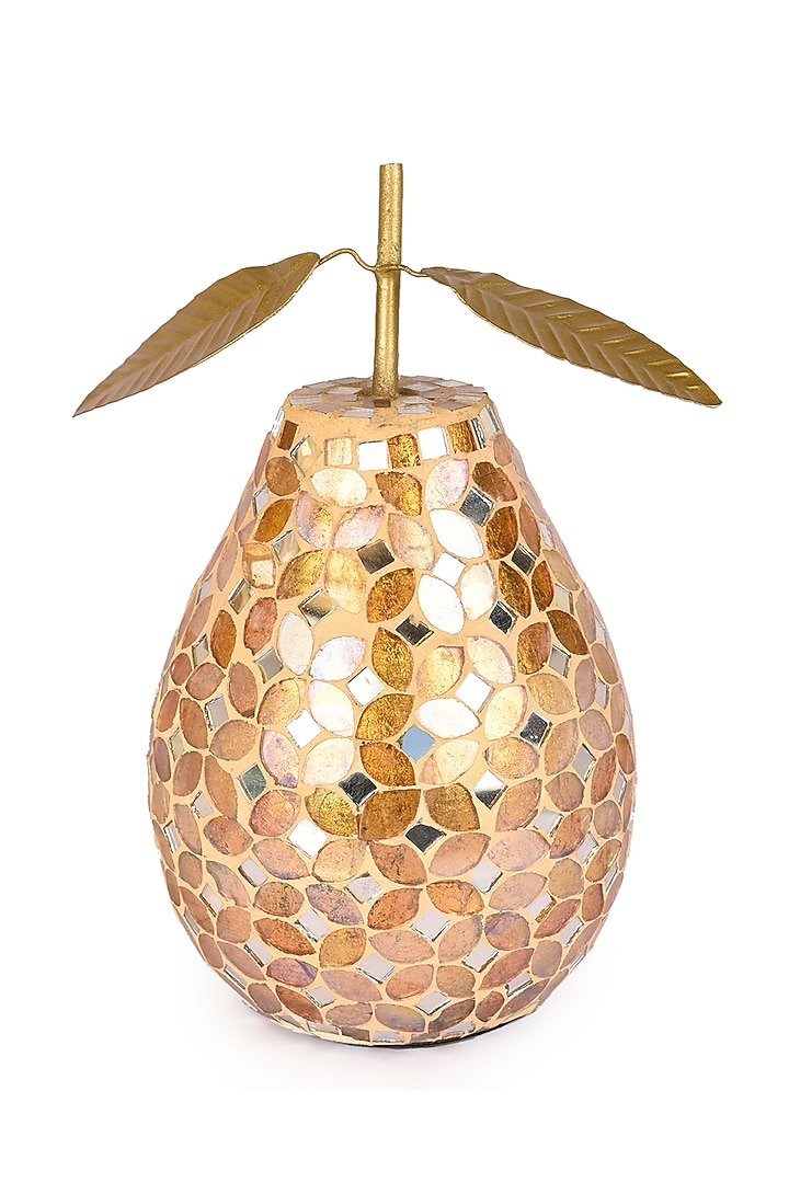 Yellow Mosaic Mirror Pear & Apple Decorative (Set of 2) by Manor House at Pernia's Pop Up Shop
