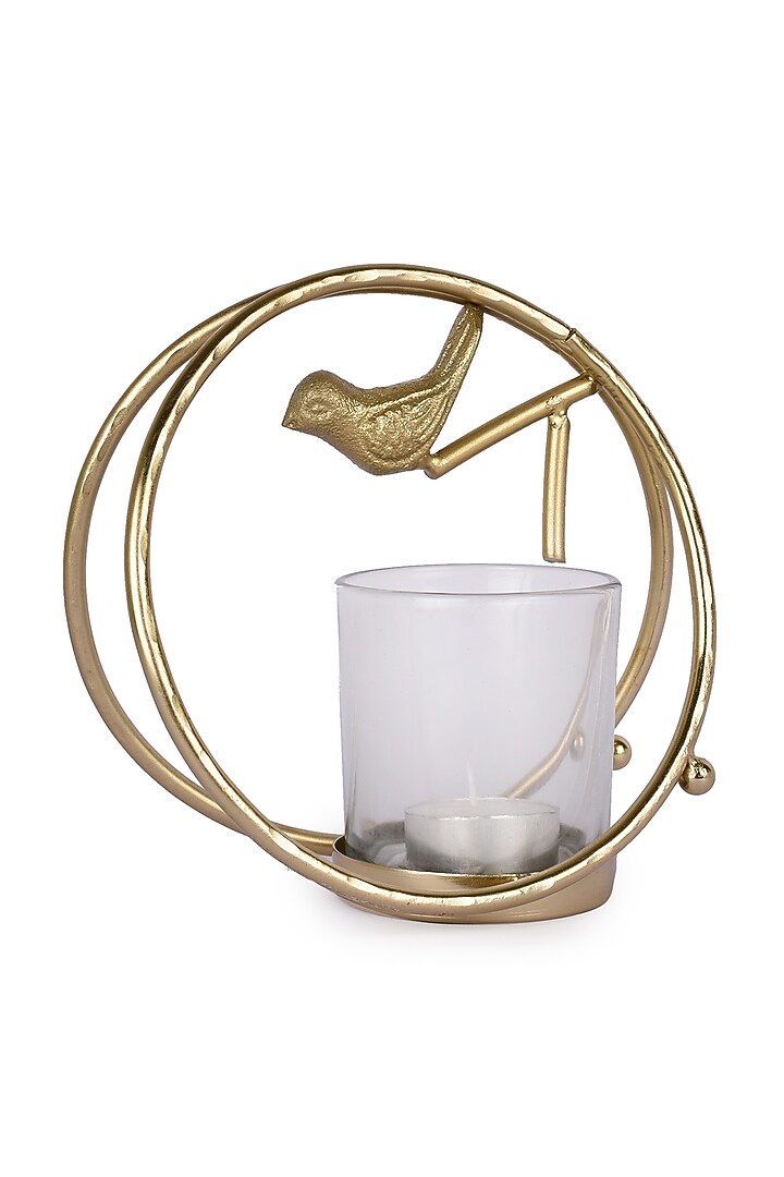 Gold Finish Bird With A Ring Candle Holder by Manor House at Pernia's Pop Up Shop