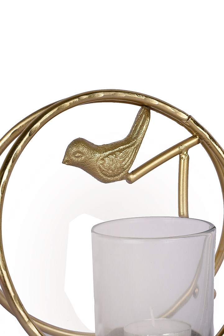 Gold Finish Bird With A Ring Candle Holder by Manor House at Pernia's Pop Up Shop