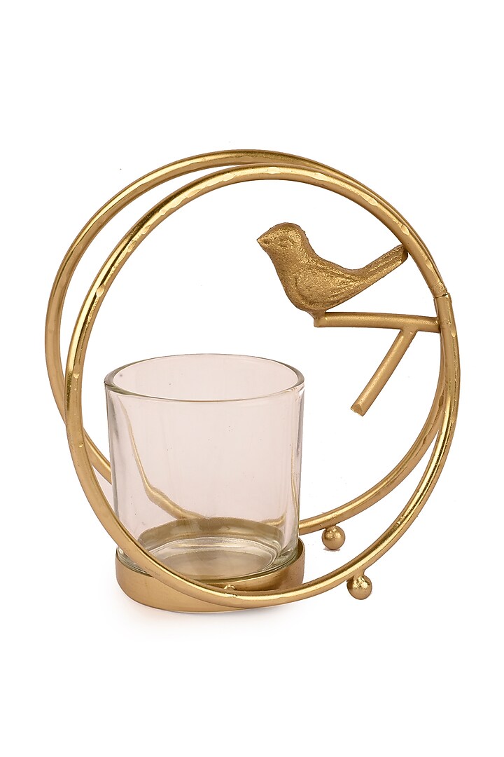Gold Finish Bird With A Ring Candle Holder by Manor House at Pernia's Pop Up Shop