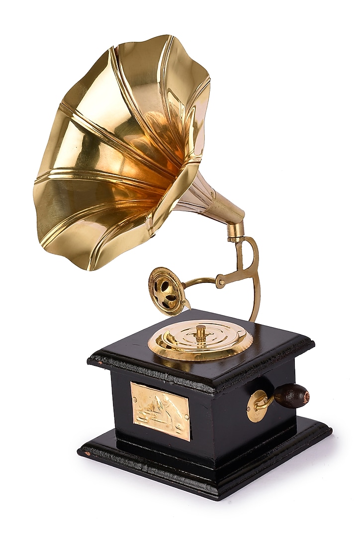 Gold & Black Antique Music Decorative Gramophone Showpiece by Manor House at Pernia's Pop Up Shop