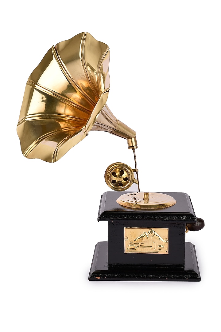 Gold & Black Antique Music Decorative Gramophone Showpiece by Manor House