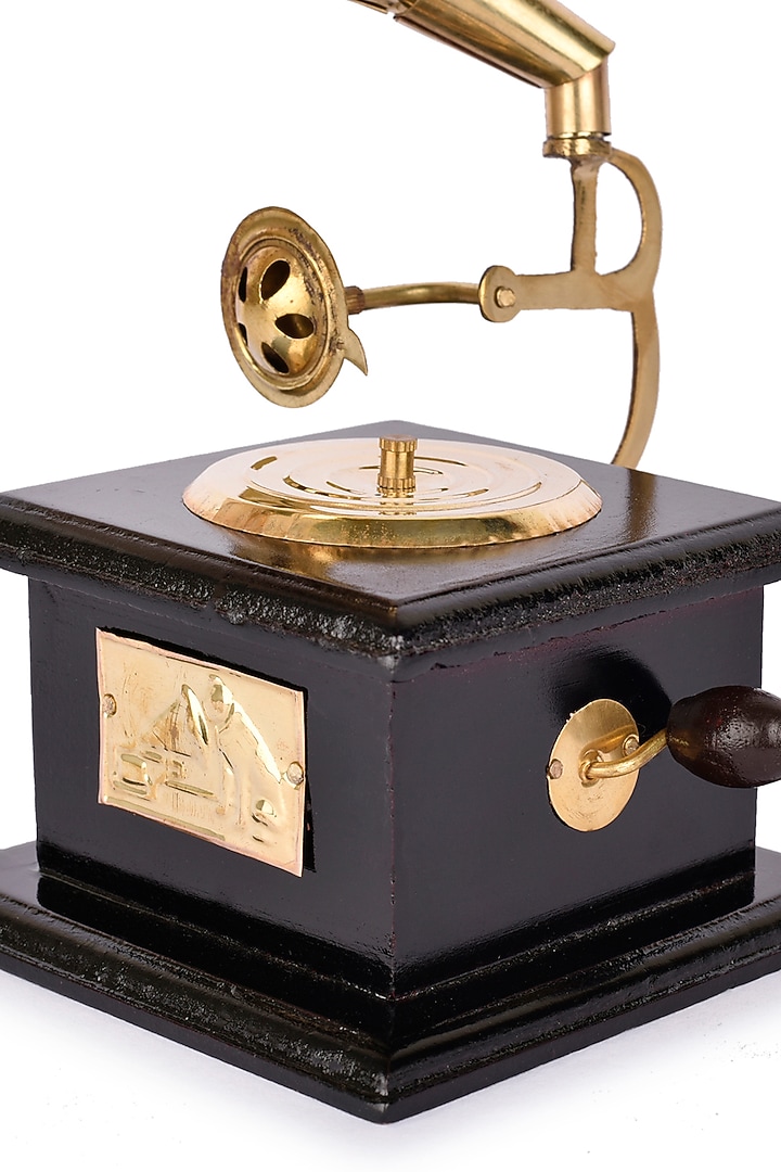 Gold & Black Antique Music Decorative Gramophone Showpiece by Manor House at Pernia's Pop Up Shop