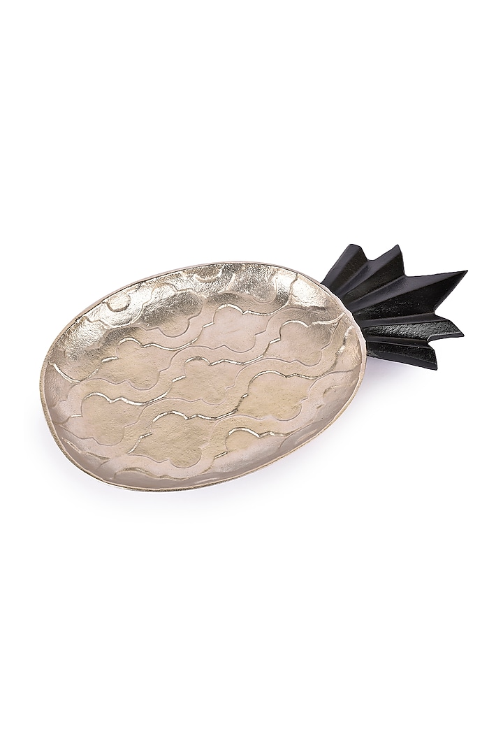 Nickel Finish & Black Pineapple Platter by Manor House at Pernia's Pop Up Shop