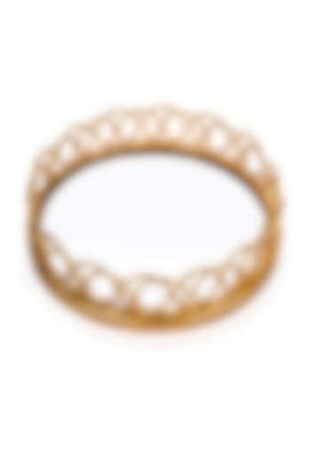 Gold Finish Decorative Iron Tray With Mirror by Manor House at Pernia's Pop Up Shop