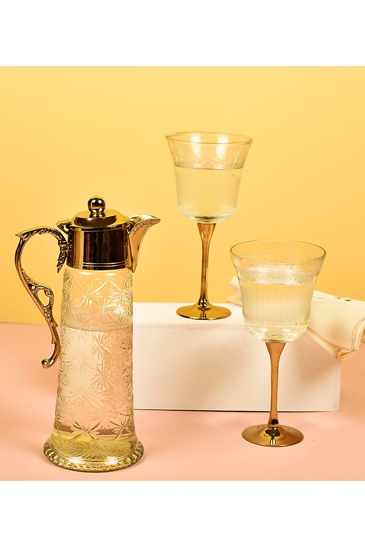 Gold Finish Neer Goblets (Set of 2) by Manor House at Pernia's Pop Up Shop