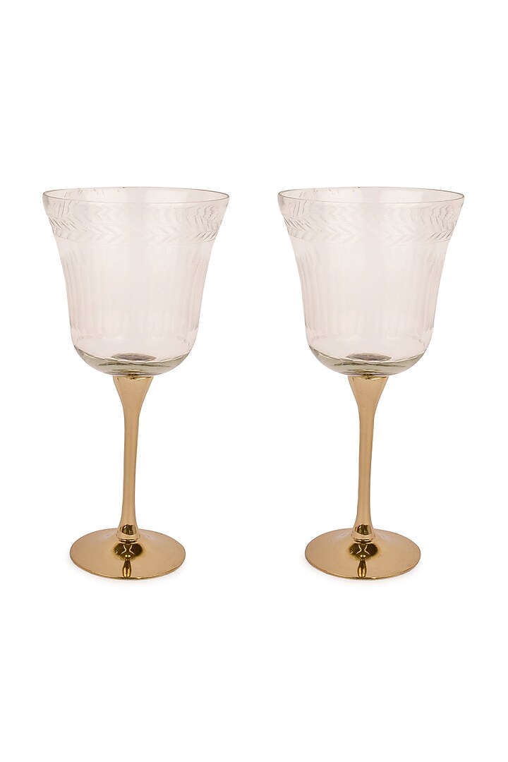 Gold Finish Neer Goblets (Set of 2) by Manor House at Pernia's Pop Up Shop