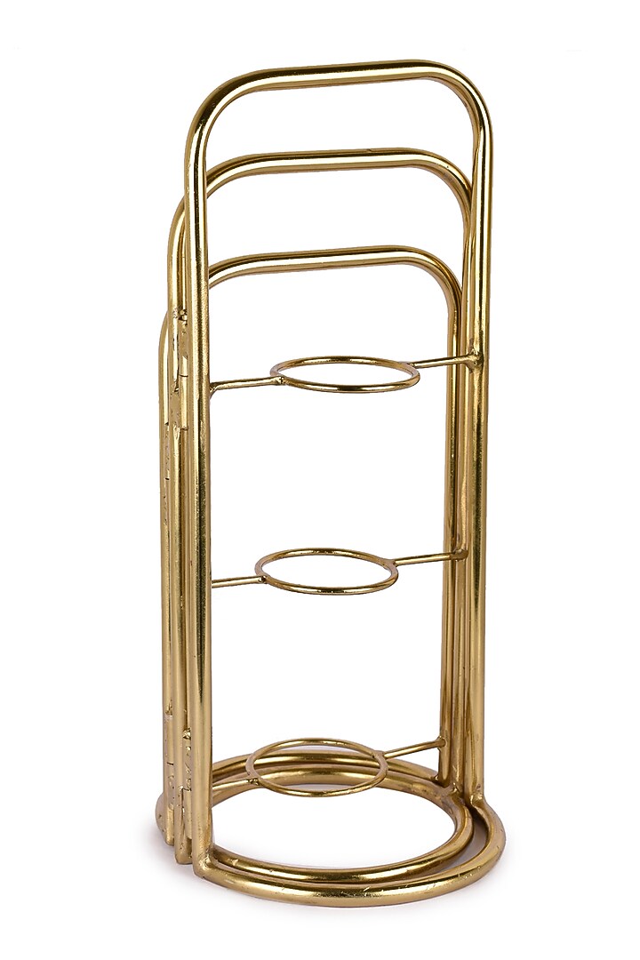 Gold Finish Foldable Planter With 3 Detachable Pots by Manor House at Pernia's Pop Up Shop
