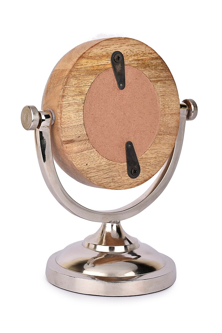 Nickel & Wood Finish Table Clock by Manor House at Pernia's Pop Up Shop