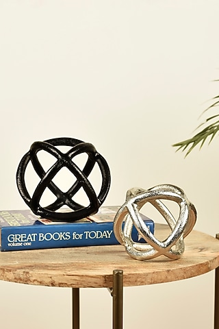 Black & Nickel Finish Orbs (Set of 2) by Manor House