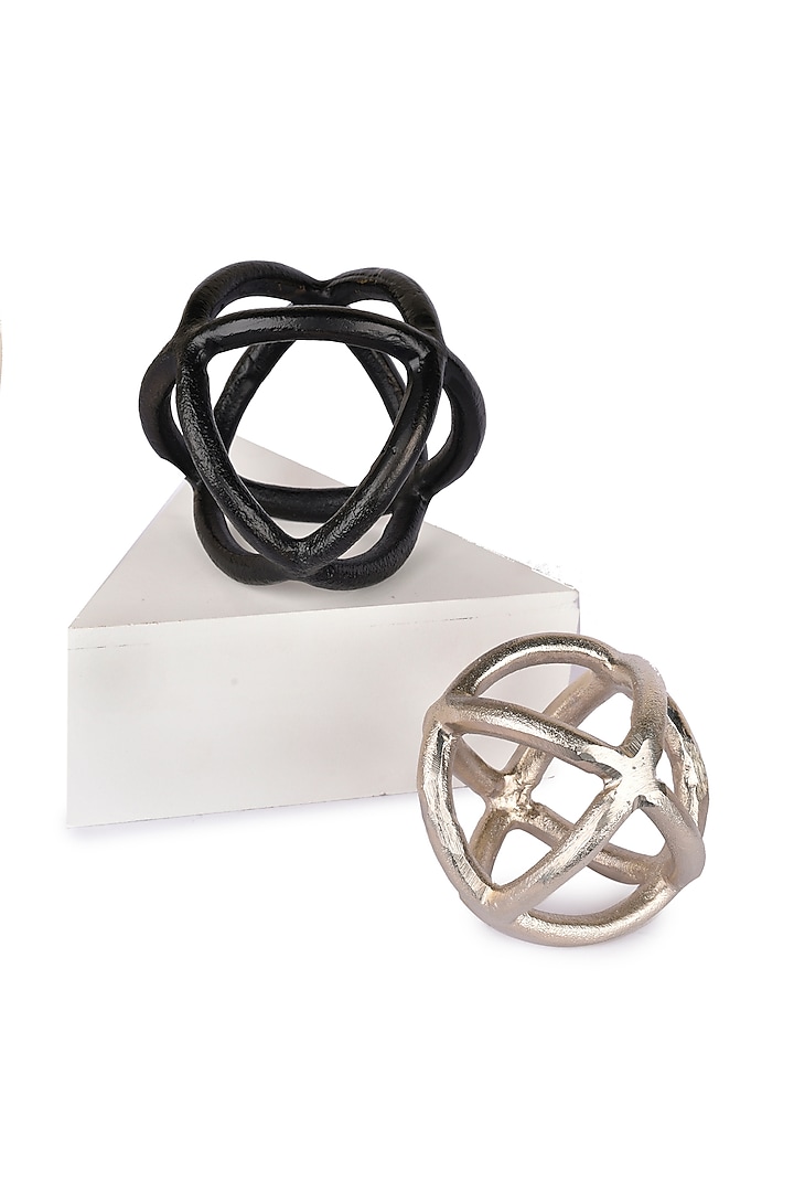Black & Nickel Finish Orbs (Set of 2) by Manor House
