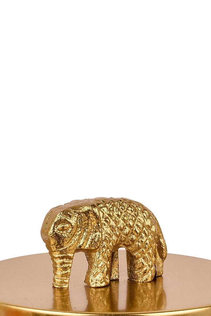 Gold Finish Jars With Elephant Lid by Manor House at Pernia's Pop Up Shop