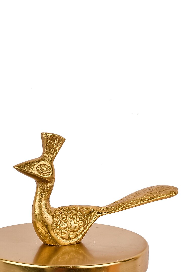 Gold Finish Jars With Peacock Lid by Manor House at Pernia's Pop Up Shop