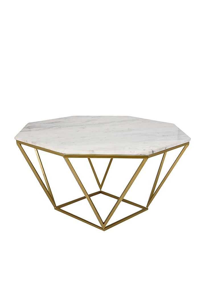Gold & White Marble Coffee Table Design by Manor House at Pernia's Pop
