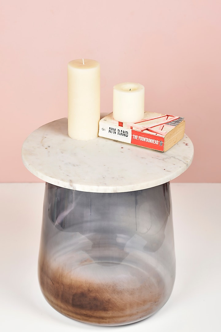 White Glass & Marble Table by Manor House at Pernia's Pop Up Shop