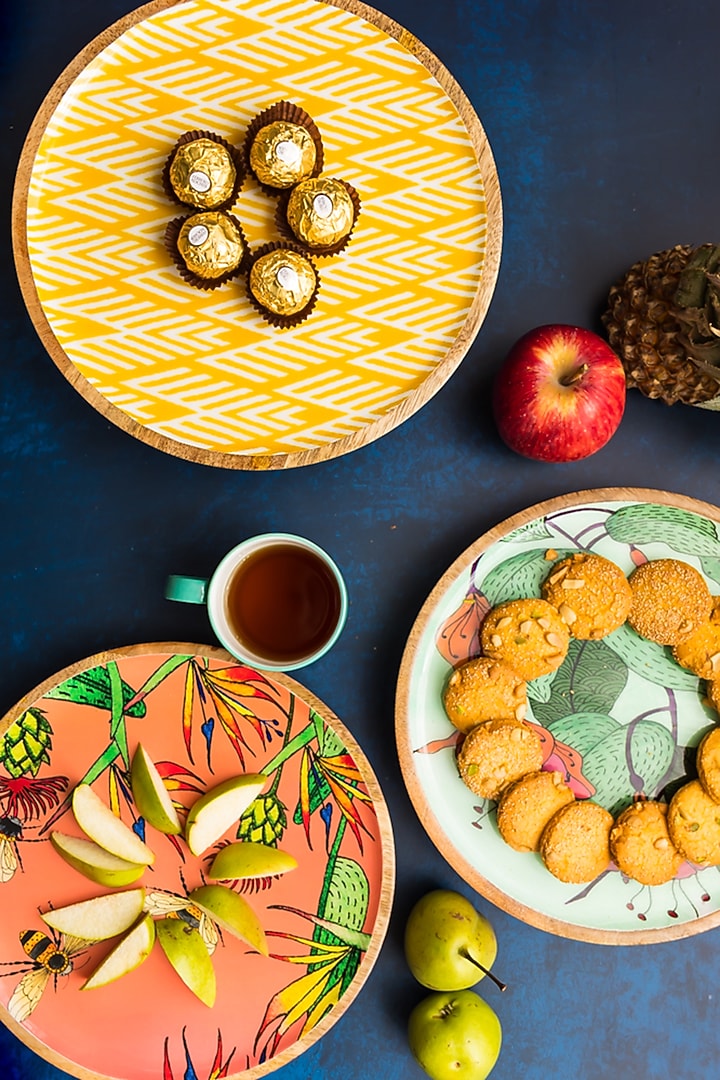 Yellow Wooden Wall Plate by Manor House at Pernia's Pop Up Shop