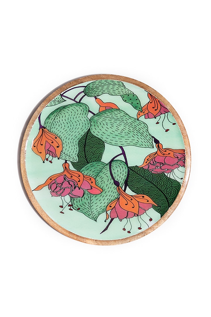 Blooming Green Wooden Wall Plate by Manor House