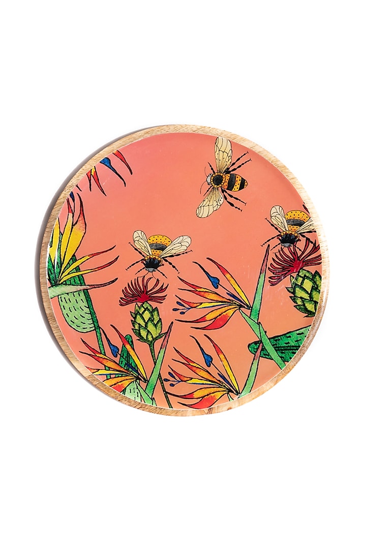 Orange Wooden Wall Plate by Manor House