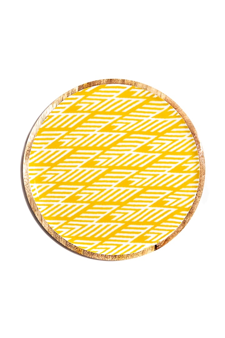 Yellow Wooden Wall Plate by Manor House