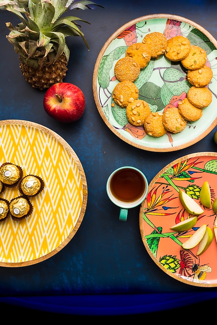 Yellow Wooden Wall Plate by Manor House at Pernia's Pop Up Shop