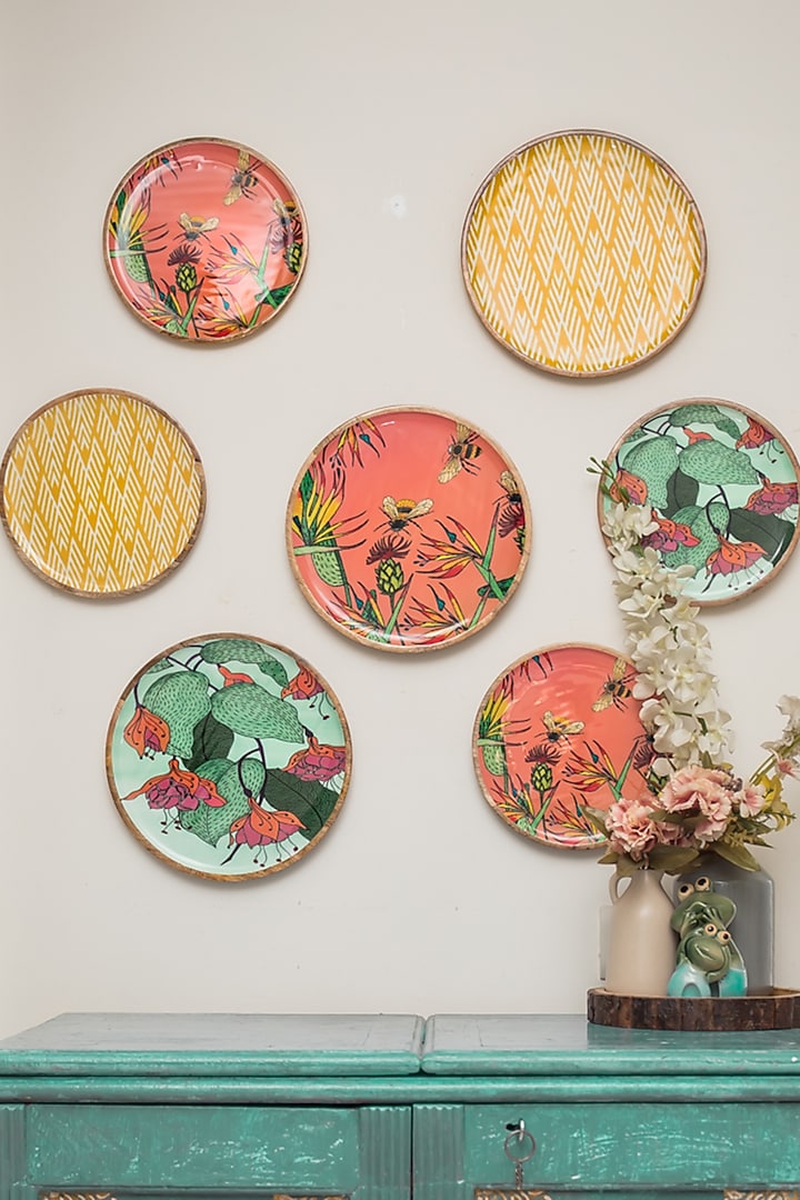 Yellow Wooden Wall Plate by Manor House at Pernia's Pop Up Shop