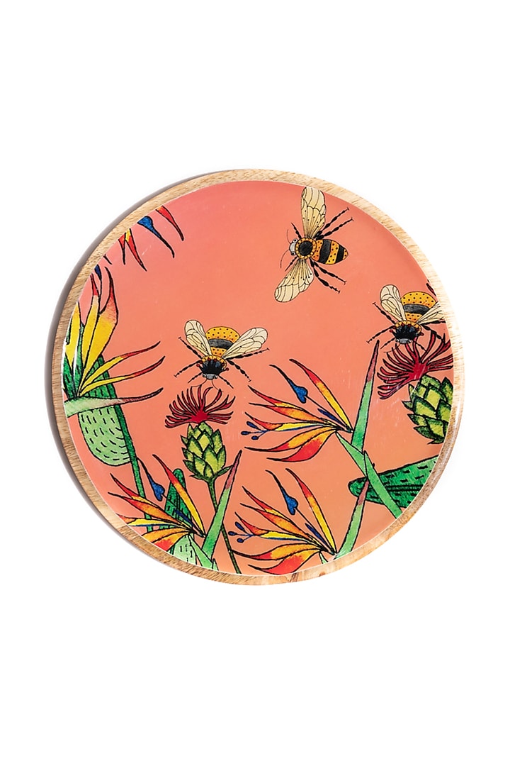 Orange Wooden Wall Plate by Manor House
