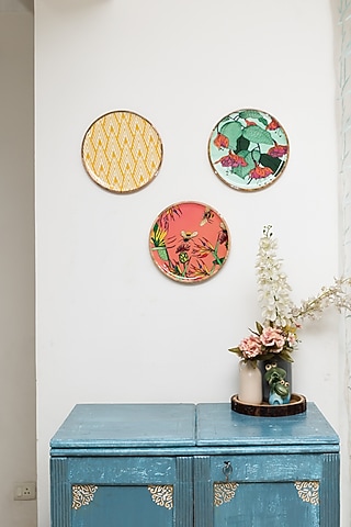 Multi-Colored Wooden Wall Plate (Set of 3) by Manor House