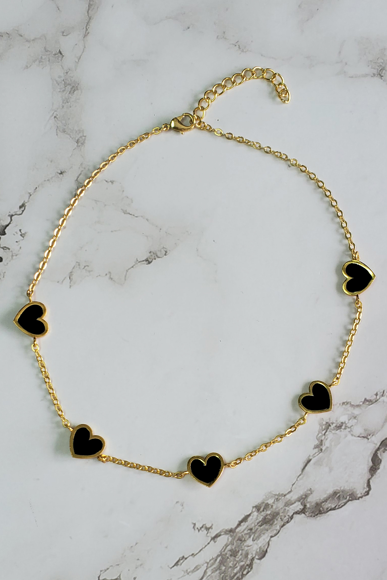 Gold Plated Handcrafted Enameled Heart Necklace by MNSH at Pernia's Pop Up Shop