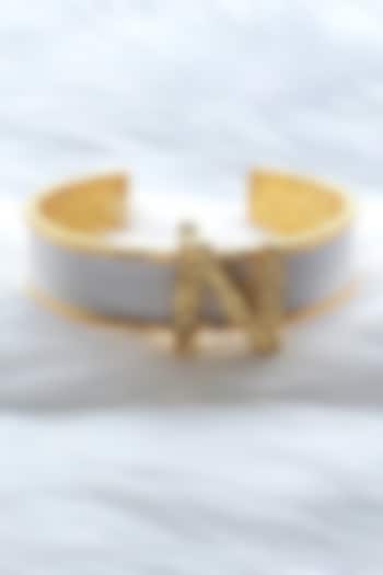 Gold Plated Handcrafted Initial Cuff by MNSH