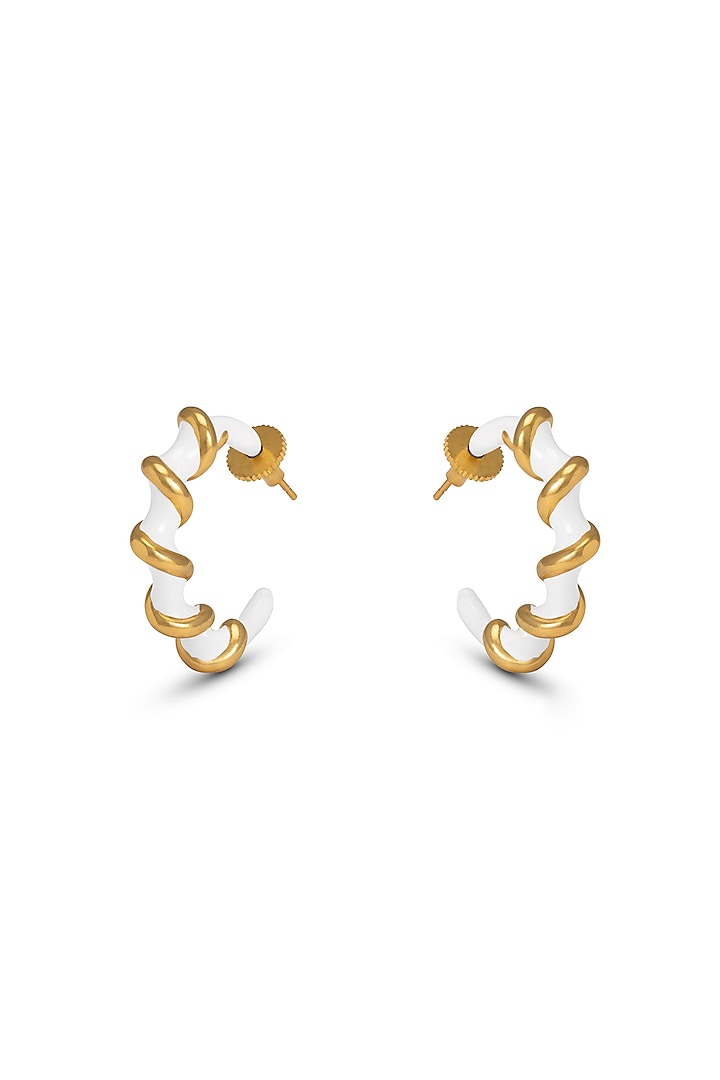 Gold Plated Handcrafted Hoop Earrings by MNSH