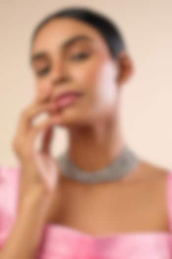 Silver Finish Rhinestone Choker Necklace by MNSH at Pernia's Pop Up Shop