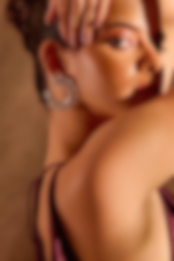 White Rhodium Finish Diamond Dangler Earrings by MNSH at Pernia's Pop Up Shop