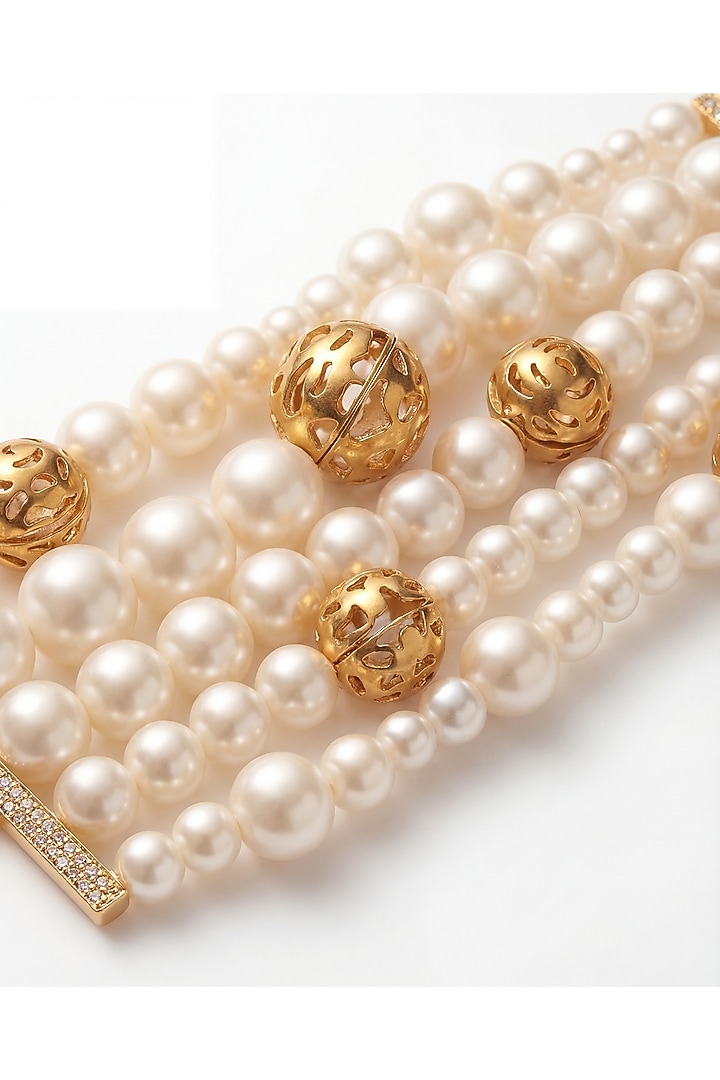 Gold Plated Pearl Bracelet by MNSH at Pernia's Pop Up Shop
