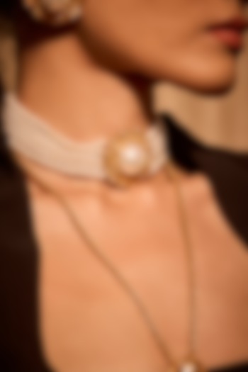 Gold Plated Pearl Choker Necklace by MNSH at Pernia's Pop Up Shop