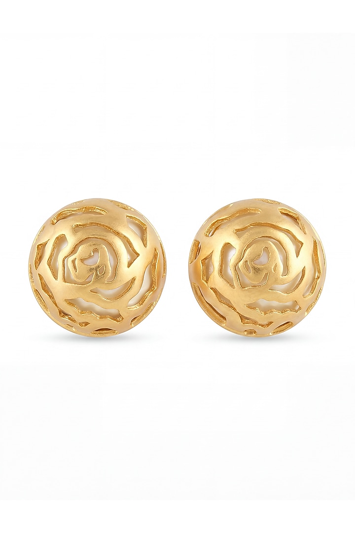 Gold Plated Floral Stud Earrings by MNSH at Pernia's Pop Up Shop