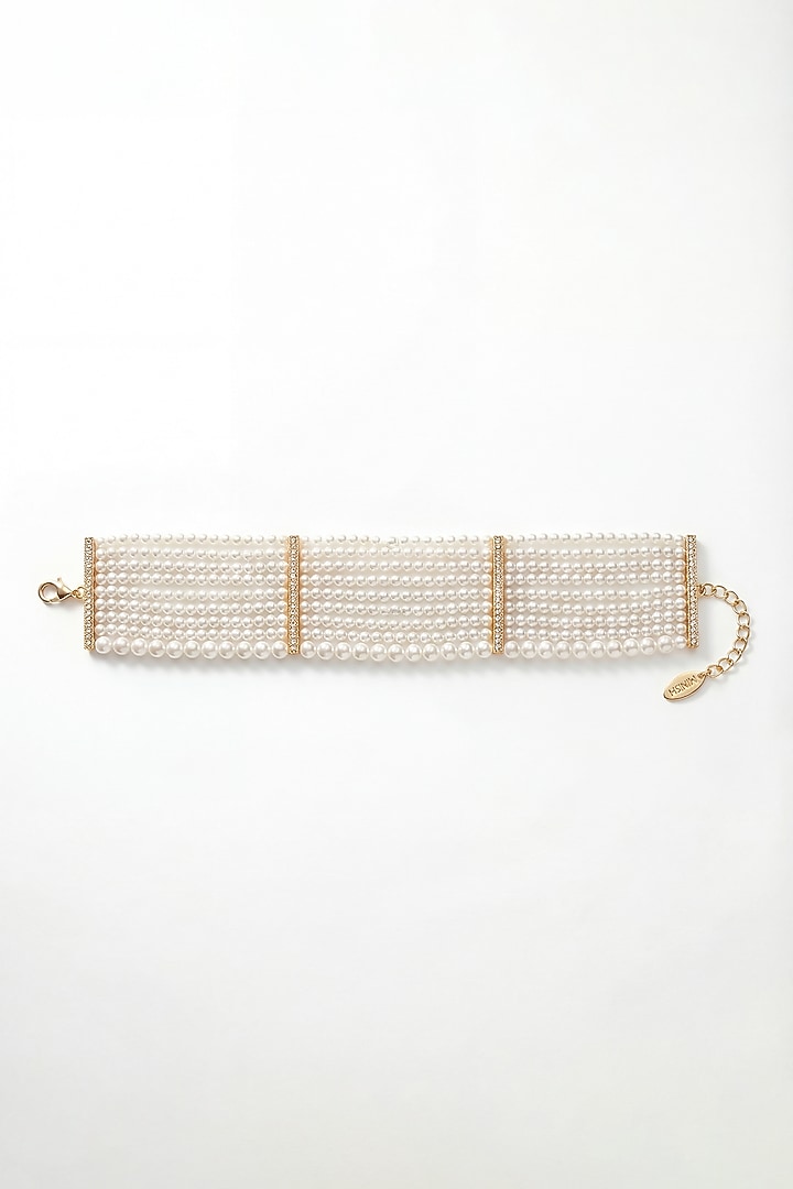 Gold Plated Pearl Statement Choker Necklace by MNSH at Pernia's Pop Up Shop
