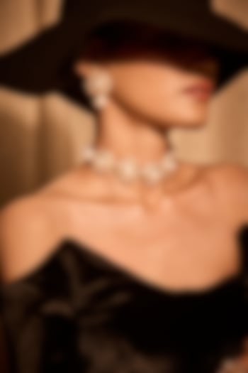 Gold Plated Pearl Enameled Stud Earrings by MNSH at Pernia's Pop Up Shop