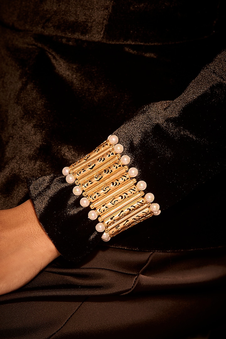 Gold Plated Pearl Bracelet by MNSH at Pernia's Pop Up Shop