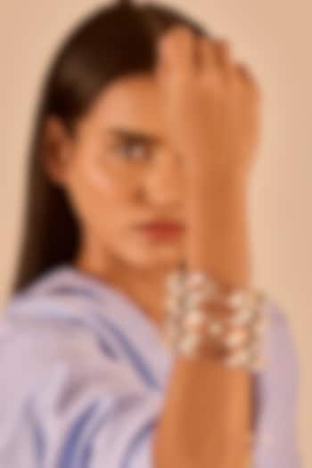 White Kundan Polki Bangle by MNSH at Pernia's Pop Up Shop