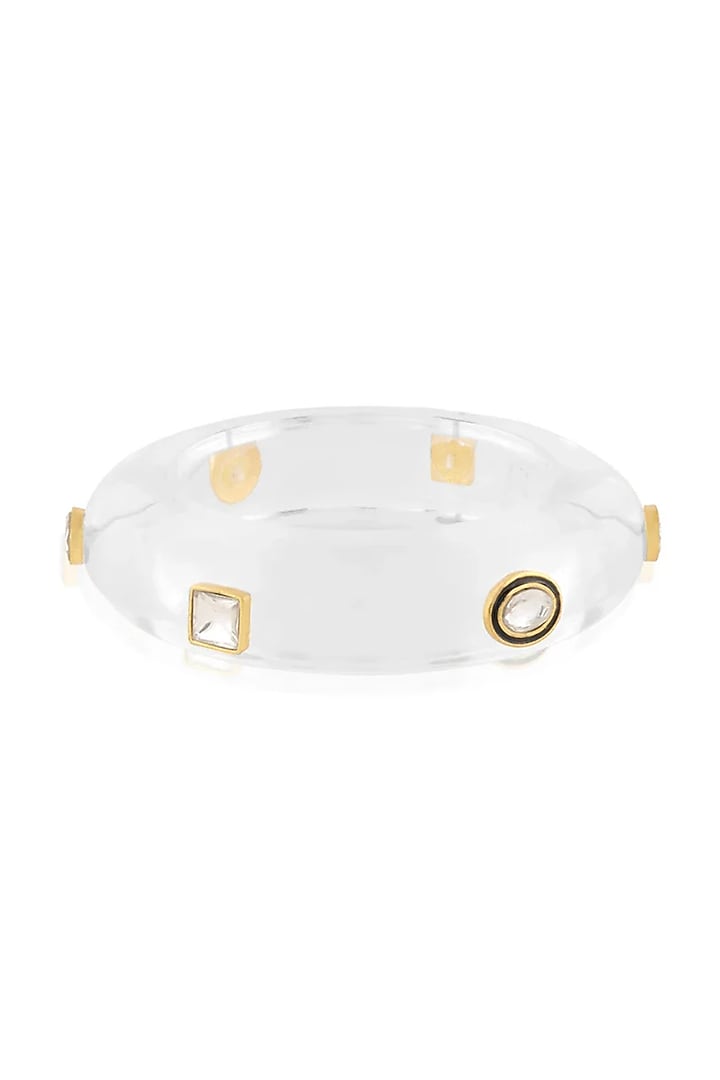 White Kundan Polki Bangle by MNSH at Pernia's Pop Up Shop