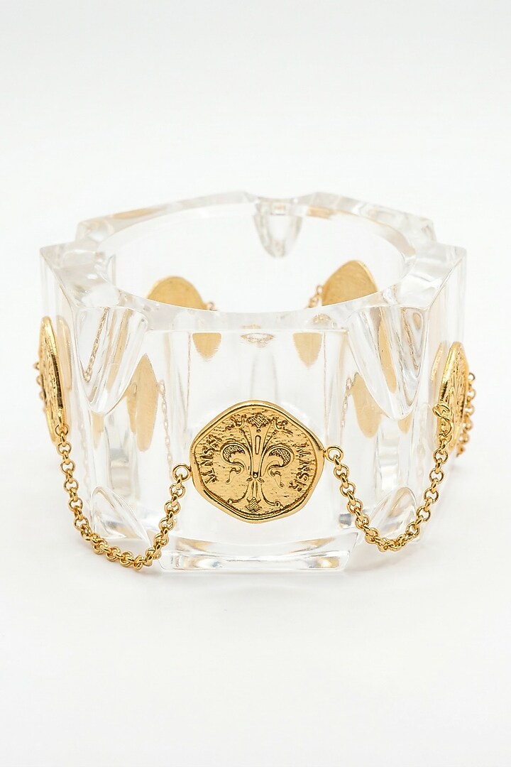Gold Plated Transparent Resin Bangle by MNSH at Pernia's Pop Up Shop