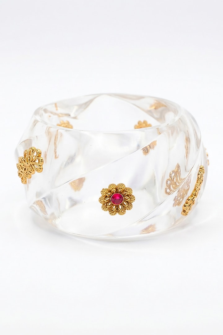 Gold Plated Transparent Resin Bangle by MNSH at Pernia's Pop Up Shop