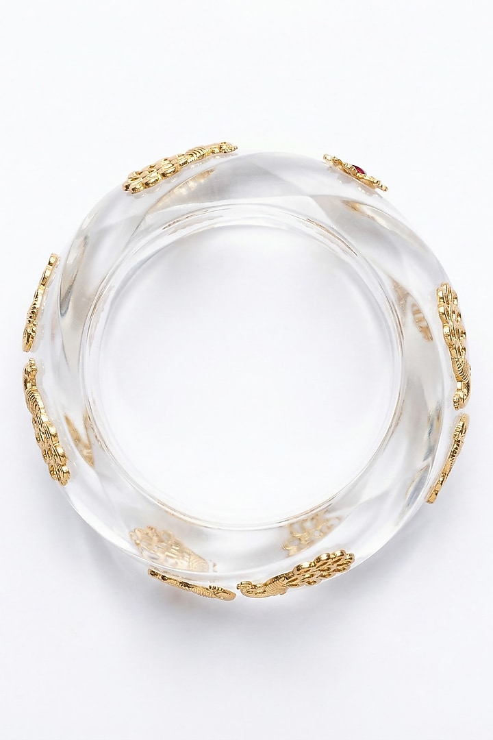 Gold Plated Transparent Resin Bangle by MNSH at Pernia's Pop Up Shop