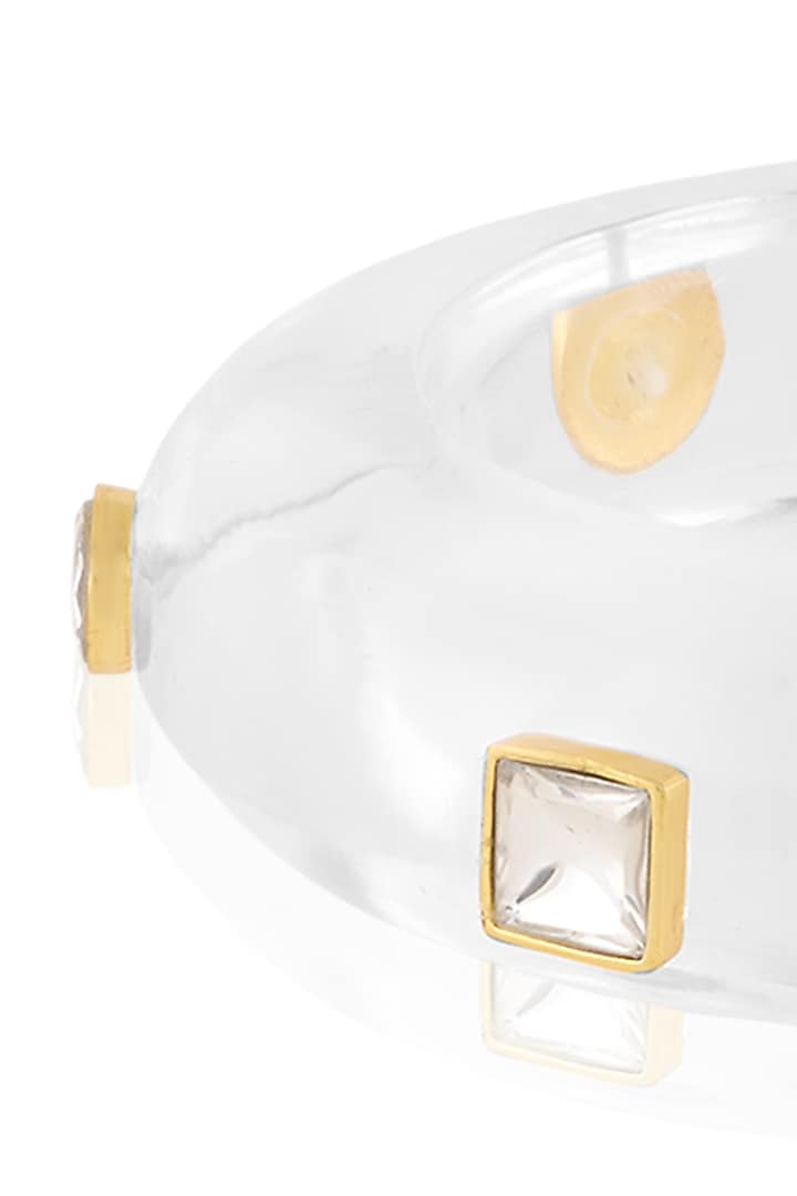 Gold Plated Kundan Polki Resin Bangle by MNSH at Pernia's Pop Up Shop