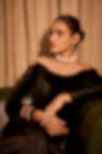 Gold Plated Pearl Hepburn Rose Necklace by MNSH at Pernia's Pop Up Shop