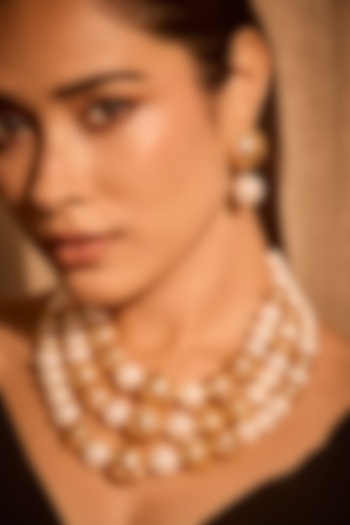 Gold Plated Pearl Layered Necklace by MNSH at Pernia's Pop Up Shop
