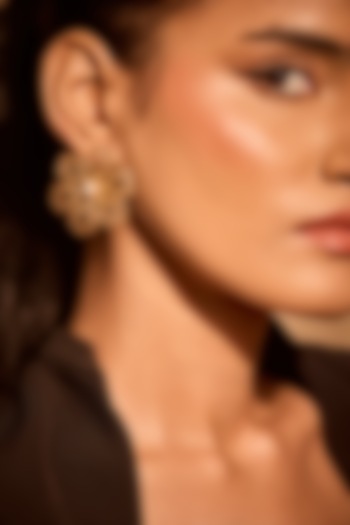 Gold Plated Pearl Floral Stud Earrings by MNSH at Pernia's Pop Up Shop